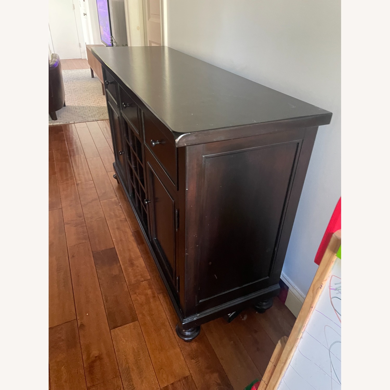 Pottery Barn Dark Brown Wood Sideboard - image-3