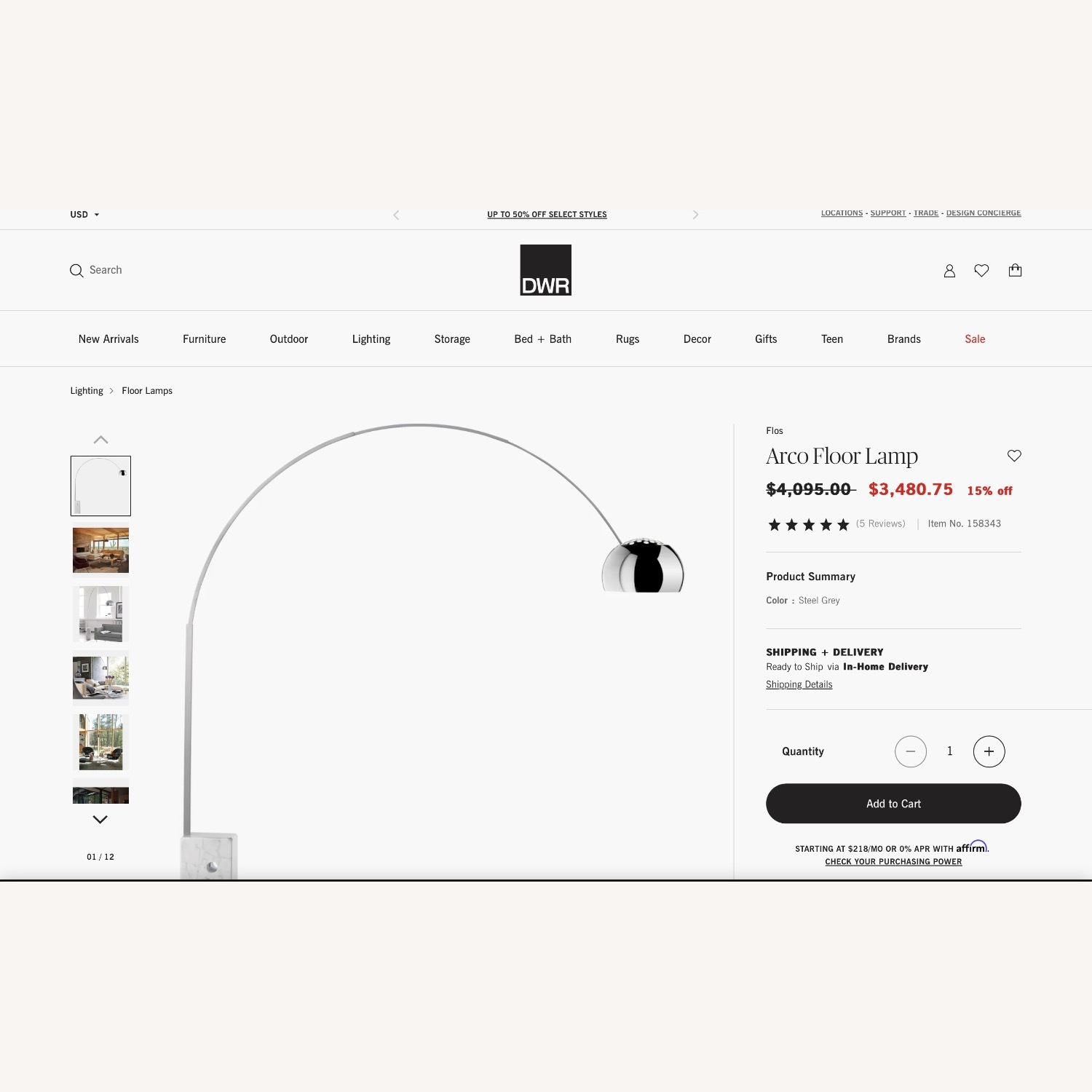 Design Within Reach Arco Floor Lamp - image-7