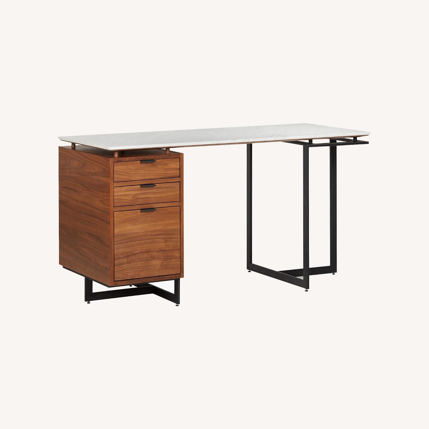 CB2 Fullerton White Marble Desk - image-0