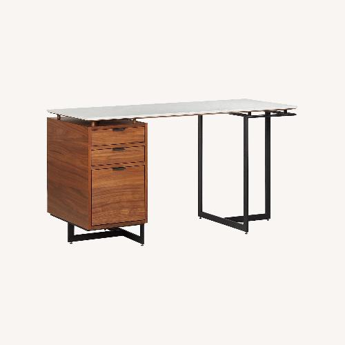 Used CB2 Fullerton White Marble Desk for sale on AptDeco