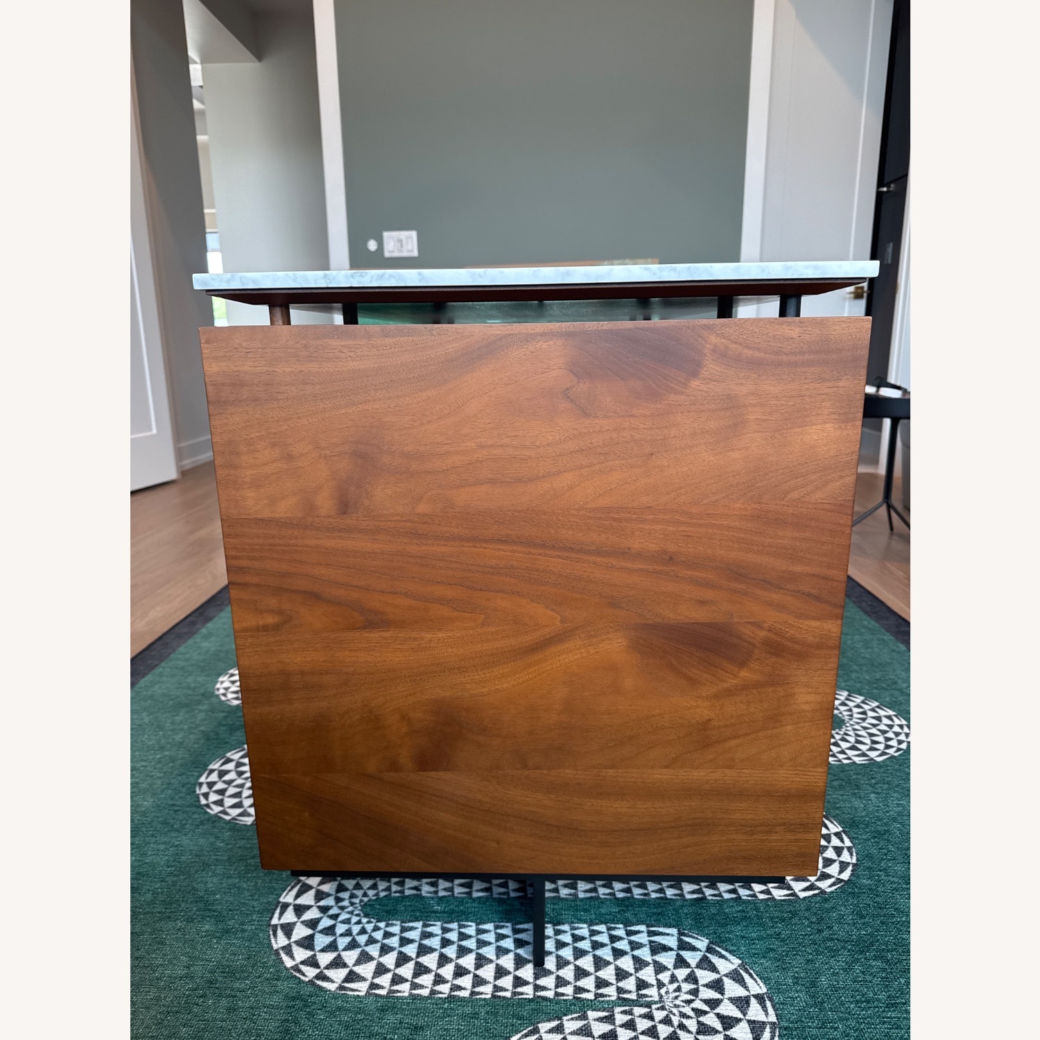 CB2 Fullerton White Marble Desk - image-3