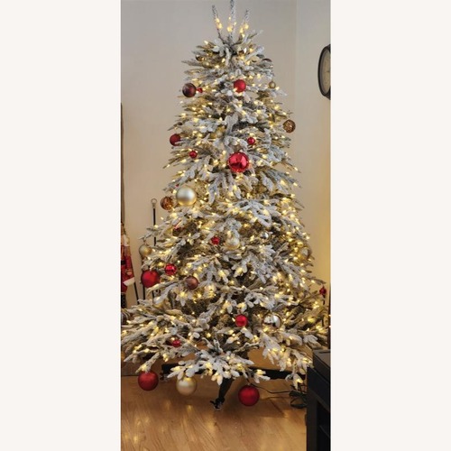 Used 6.5' Balsam Hill Frosted Fraser Fir Christmas Tree for sale on AptDeco