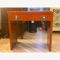 Vintage Industrial Orange Metal Desk