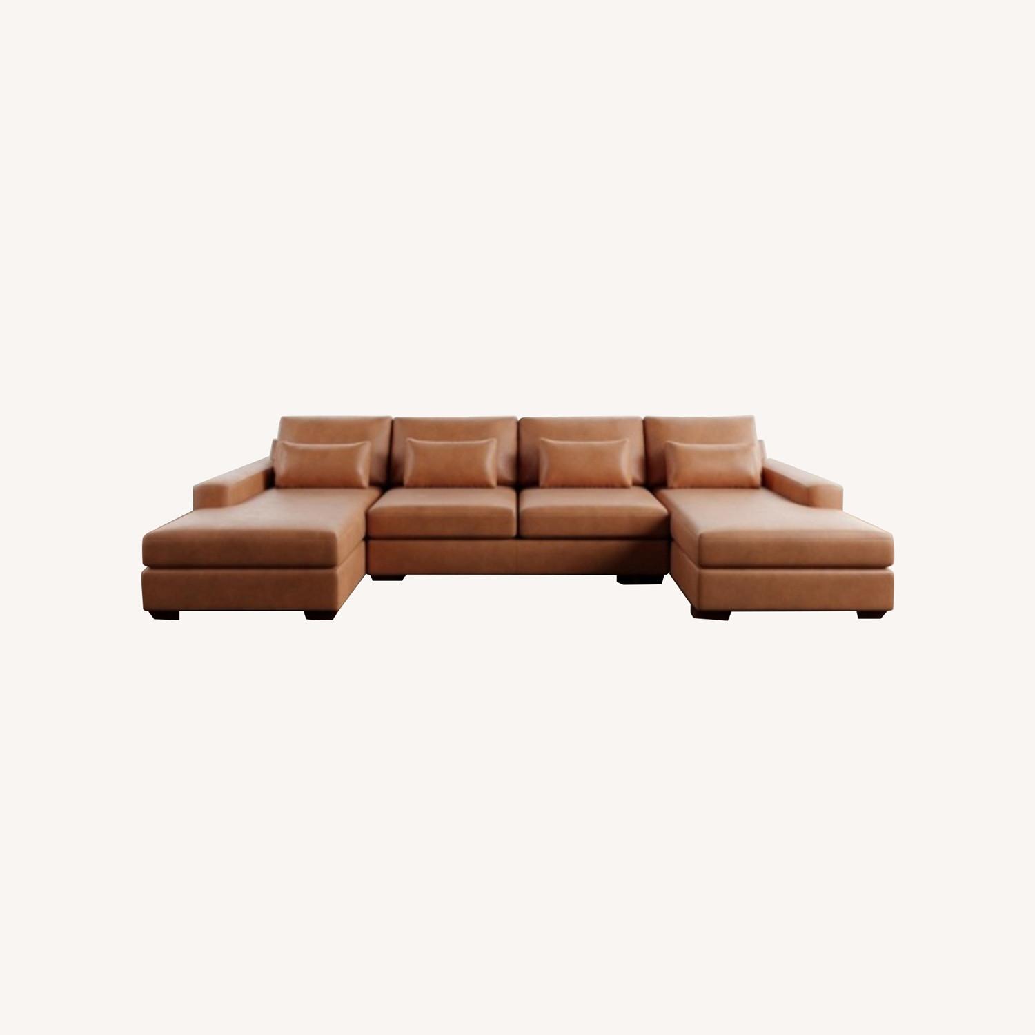Pottery Barn Big Sur Natural Leather 3+ Seater Sofa - image-0