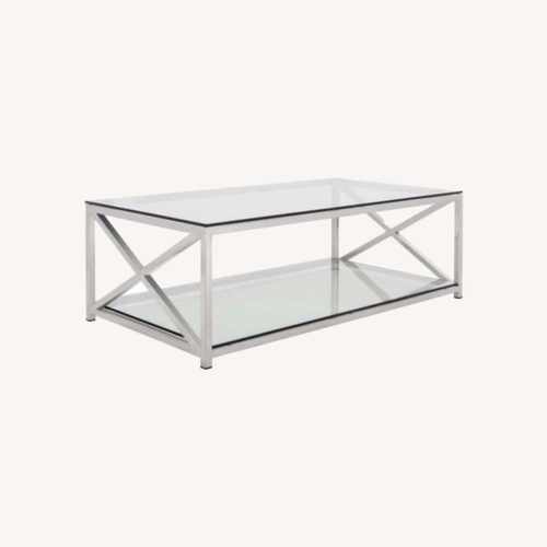Used Safavieh Couture Hayward Chrome Coffee Table for sale on AptDeco