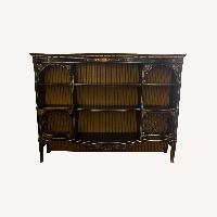 Vintage Regency-Style Black Display Cabinet