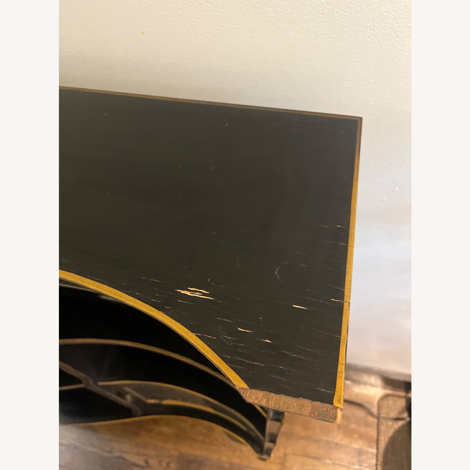 Vintage Regency-Style Black Display Cabinet - image-4