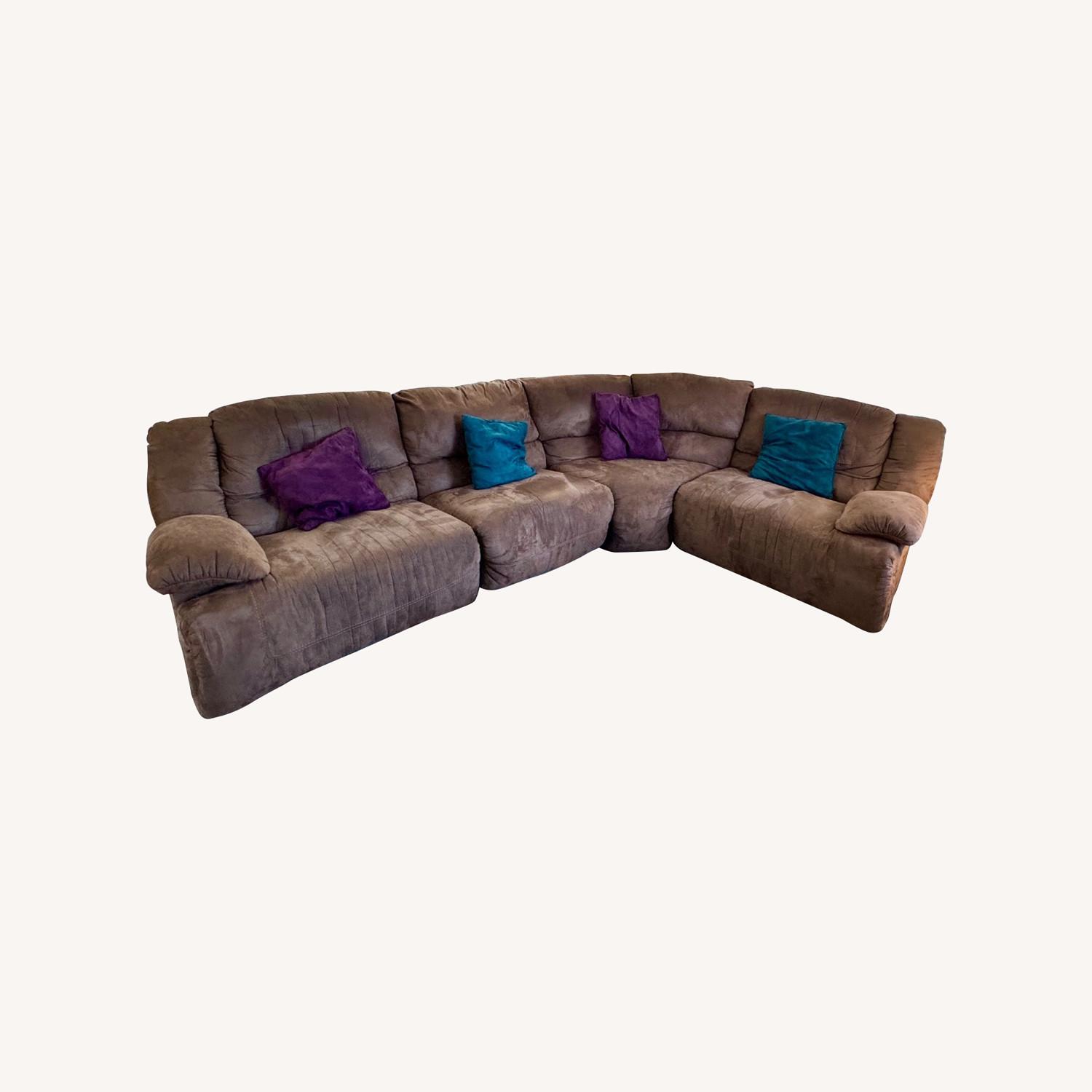 Ashley Furniture Mocha Hogan Dark Brown 3+ Piece Sectional - image-0