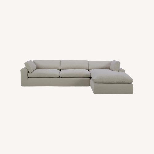 Used AllModern Linen 2 Piece Sectional for sale on AptDeco