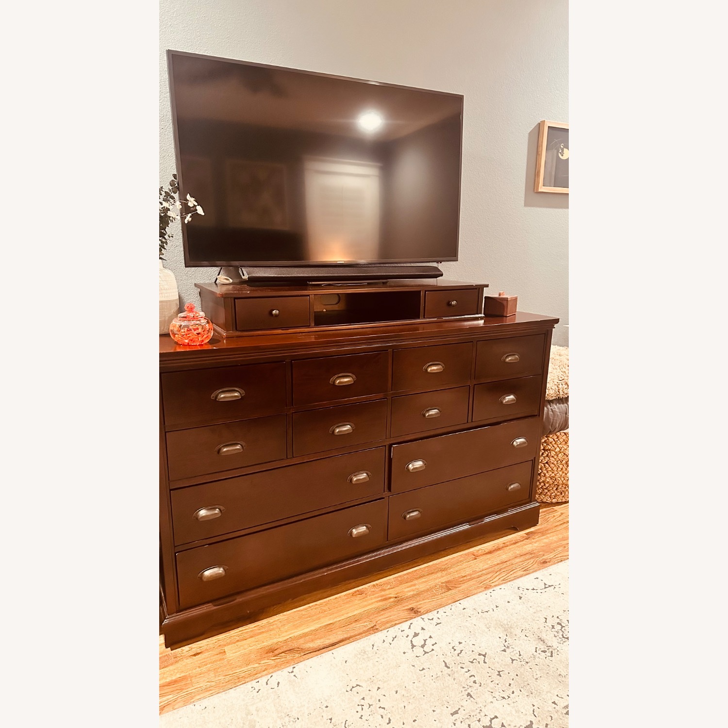 Havertys Dark Brown Wood Dresser - image-1