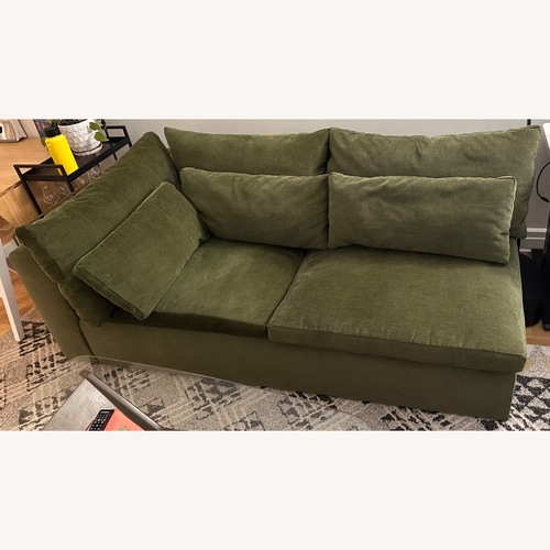 Used West Elm Harmony Modular Green Velvet 2 Seater Sofa for sale on AptDeco