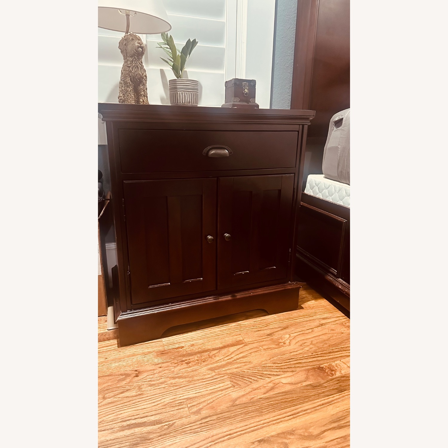 Havertys Dark Brown Wood Nightstands - image-1
