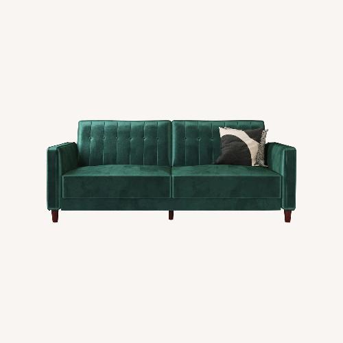 Used Mercury Row Perdue Green Velvet Sleeper Sofa for sale on AptDeco