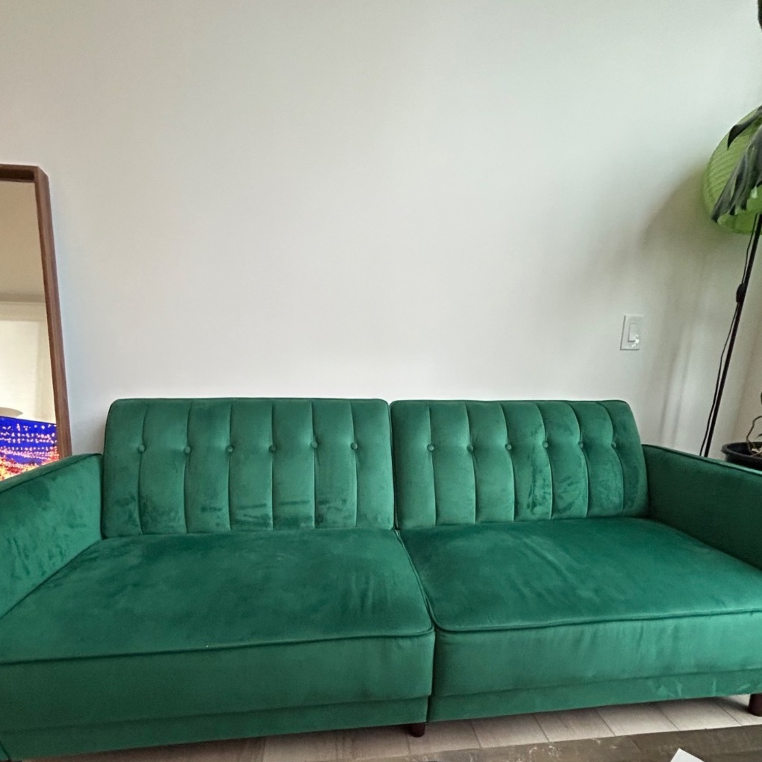 Mercury Row Perdue Green Velvet Sleeper Sofa - image-1