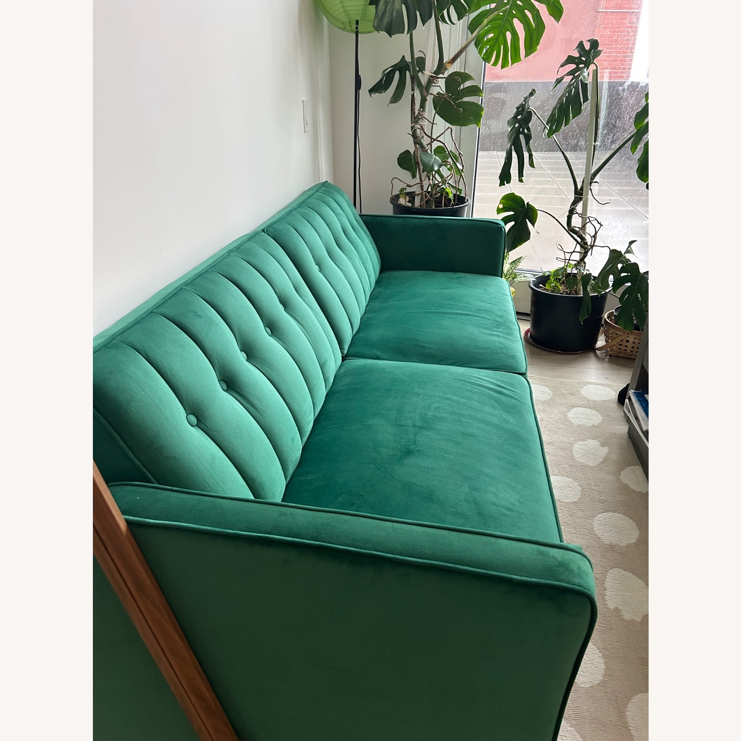 Mercury Row Perdue Green Velvet Sleeper Sofa - image-3