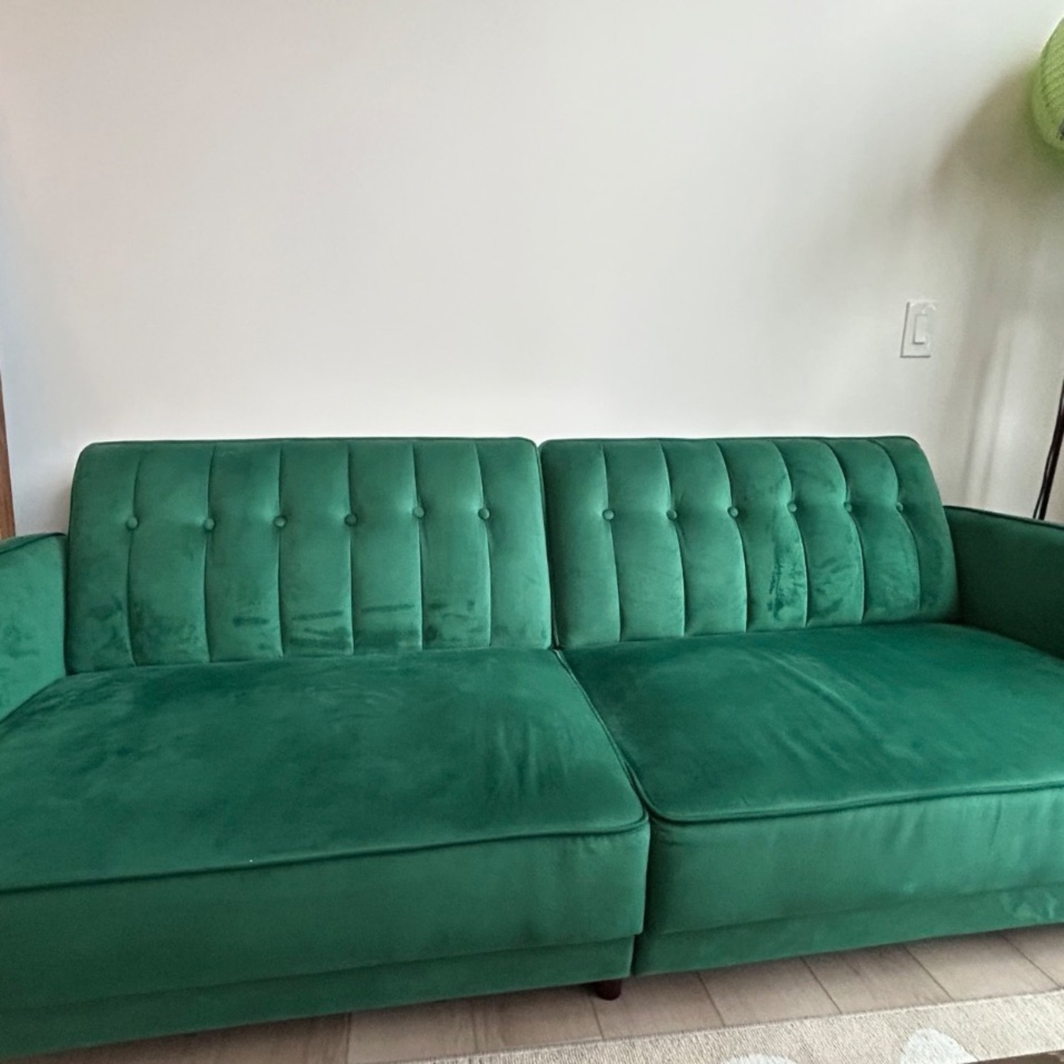 Mercury Row Perdue Green Velvet Sleeper Sofa - image-2