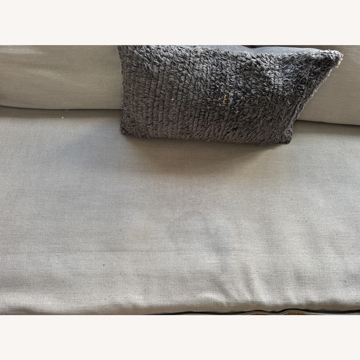 West Elm Dark Gray Linen 3+ Seater Sofa - image-3