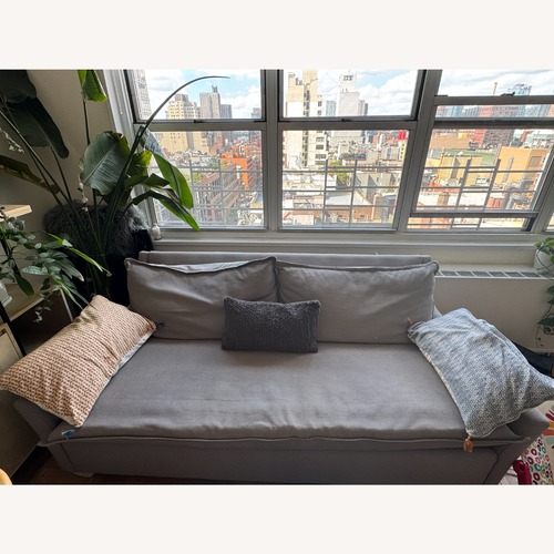 Used West Elm Dark Gray Linen 3+ Seater Sofa for sale on AptDeco