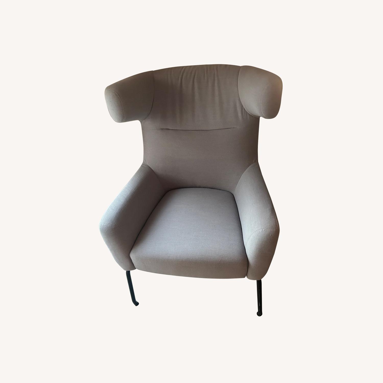 Light Gray Fabric Accent Chair - image-0