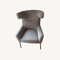 Light Gray Fabric Accent Chair