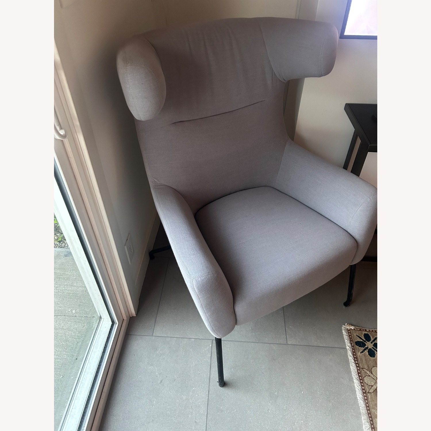 Light Gray Fabric Accent Chair - image-2