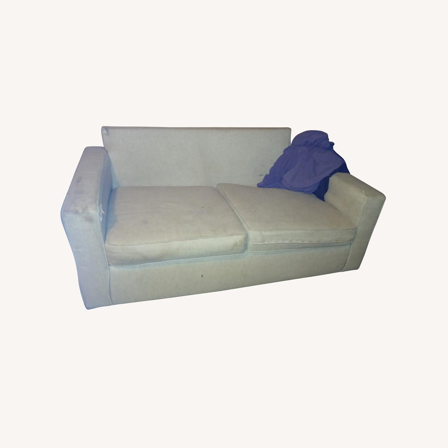 Light Brown Fabric 2 Seater Sofa - image-0