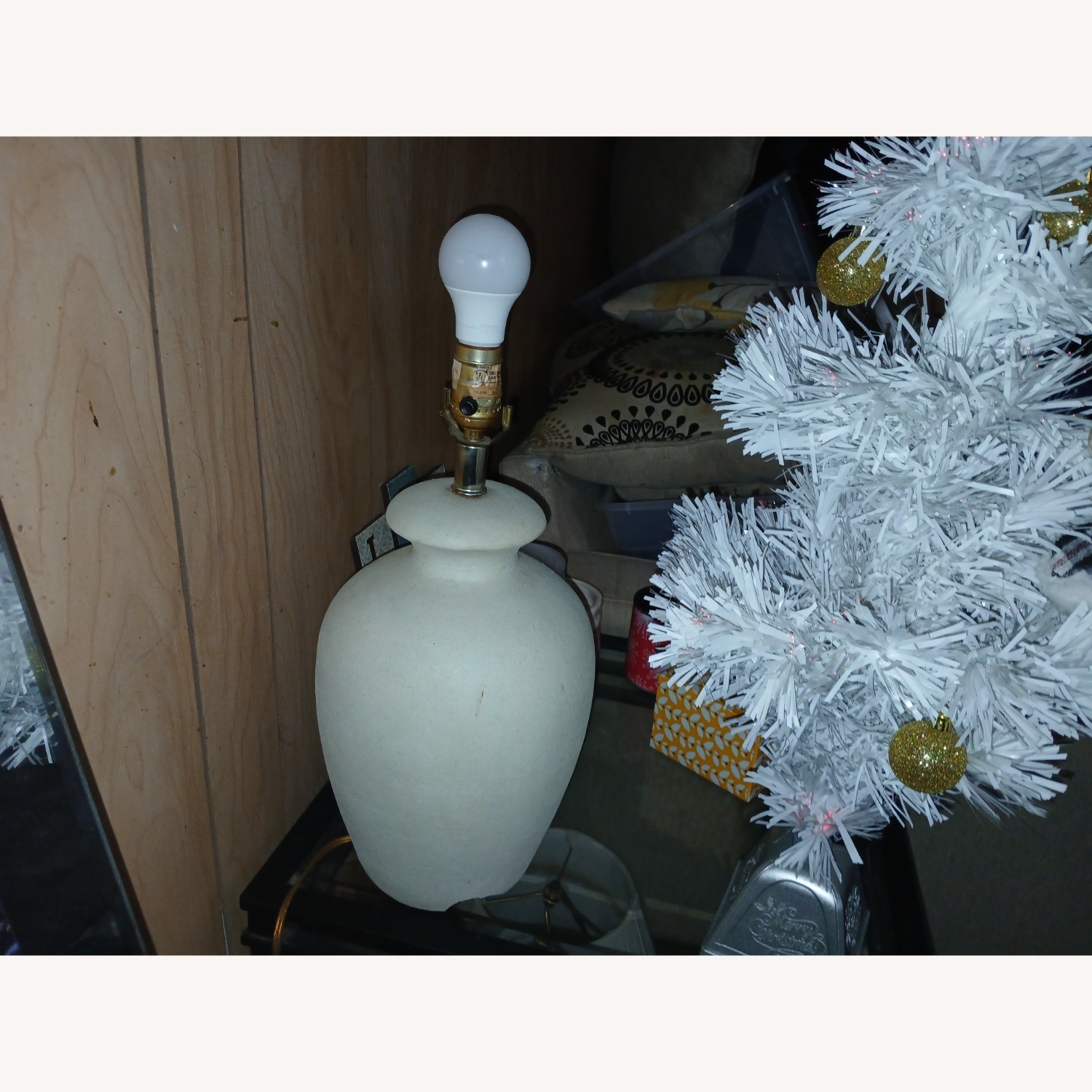 White Glass Table Lamp - image-2