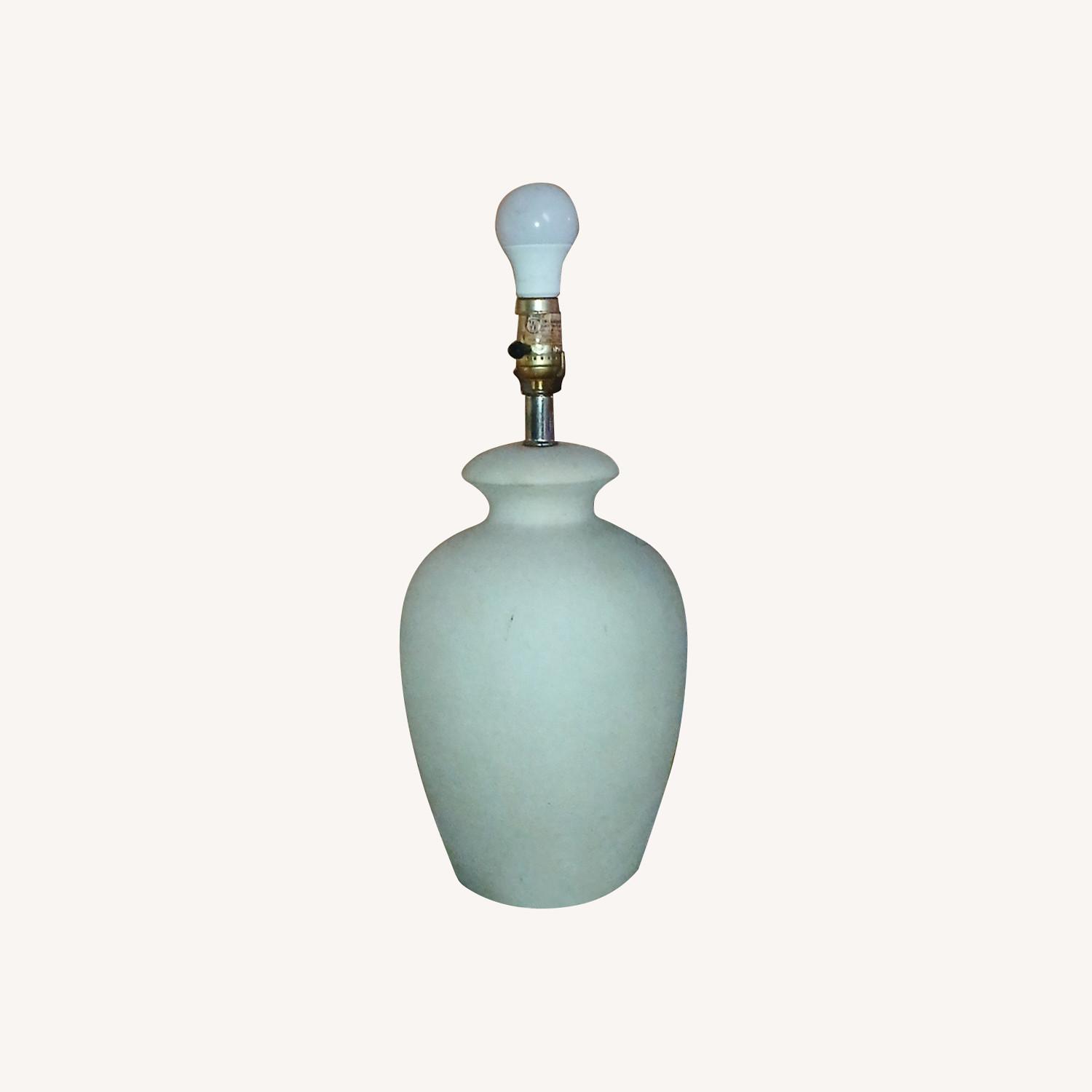 White Glass Table Lamp - image-0