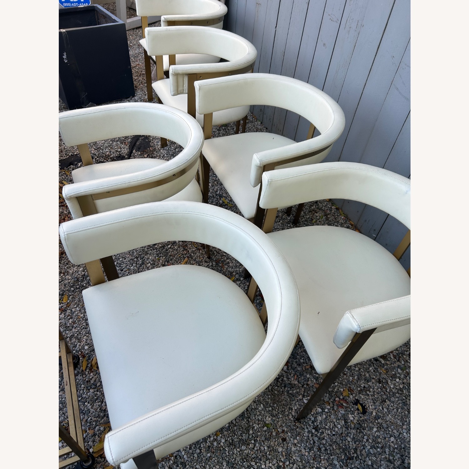 Yellow Leather Dining Chairs - image-1