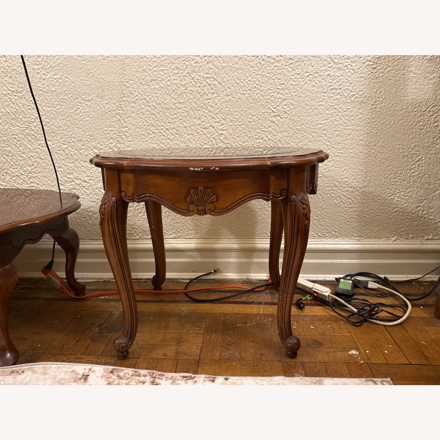 Vintage/Antique Dark Brown Wood Side Table - image-2