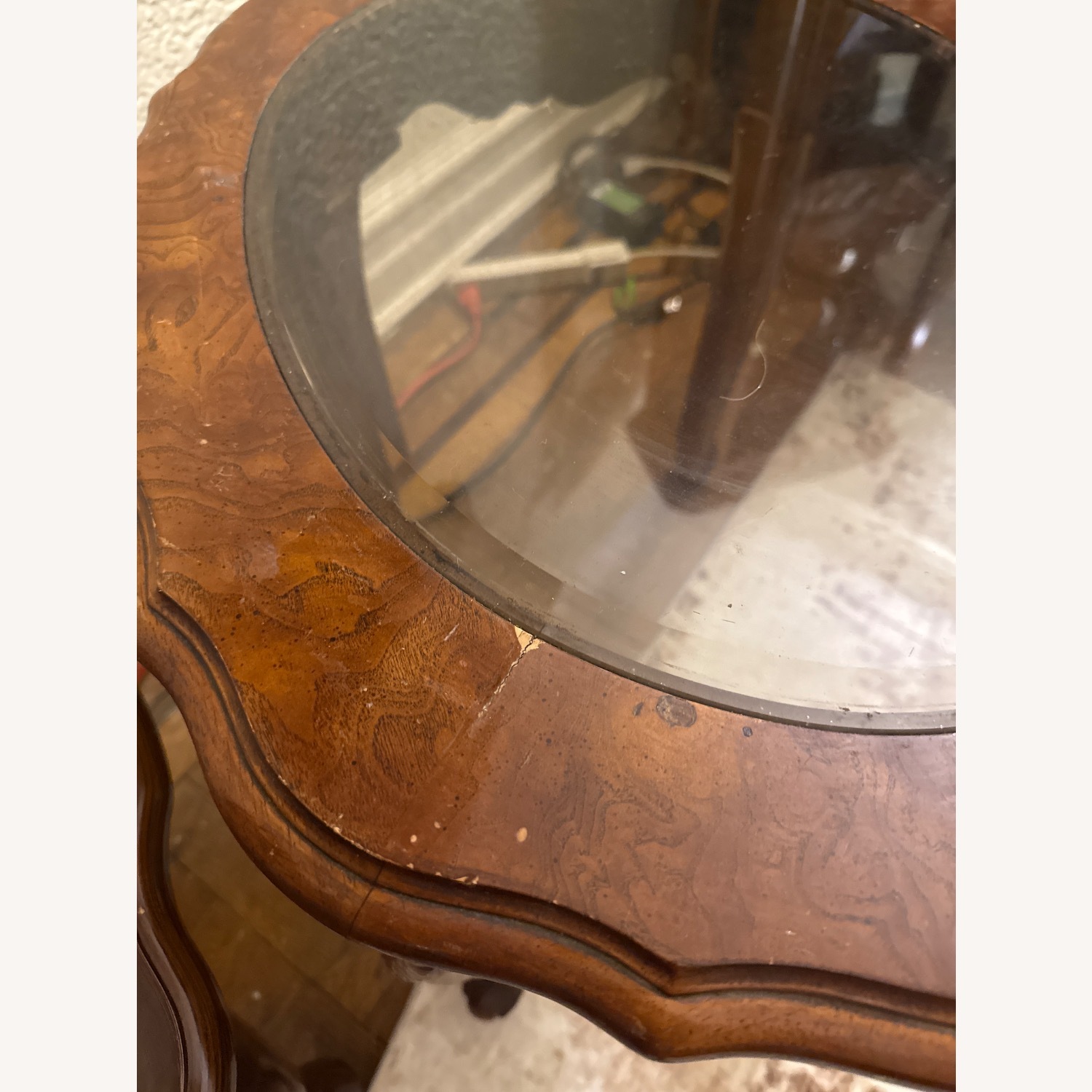 Vintage/Antique Dark Brown Wood Side Table - image-5