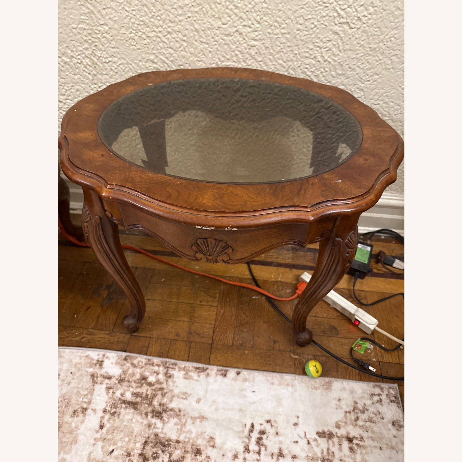 Vintage/Antique Dark Brown Wood Side Table - image-7