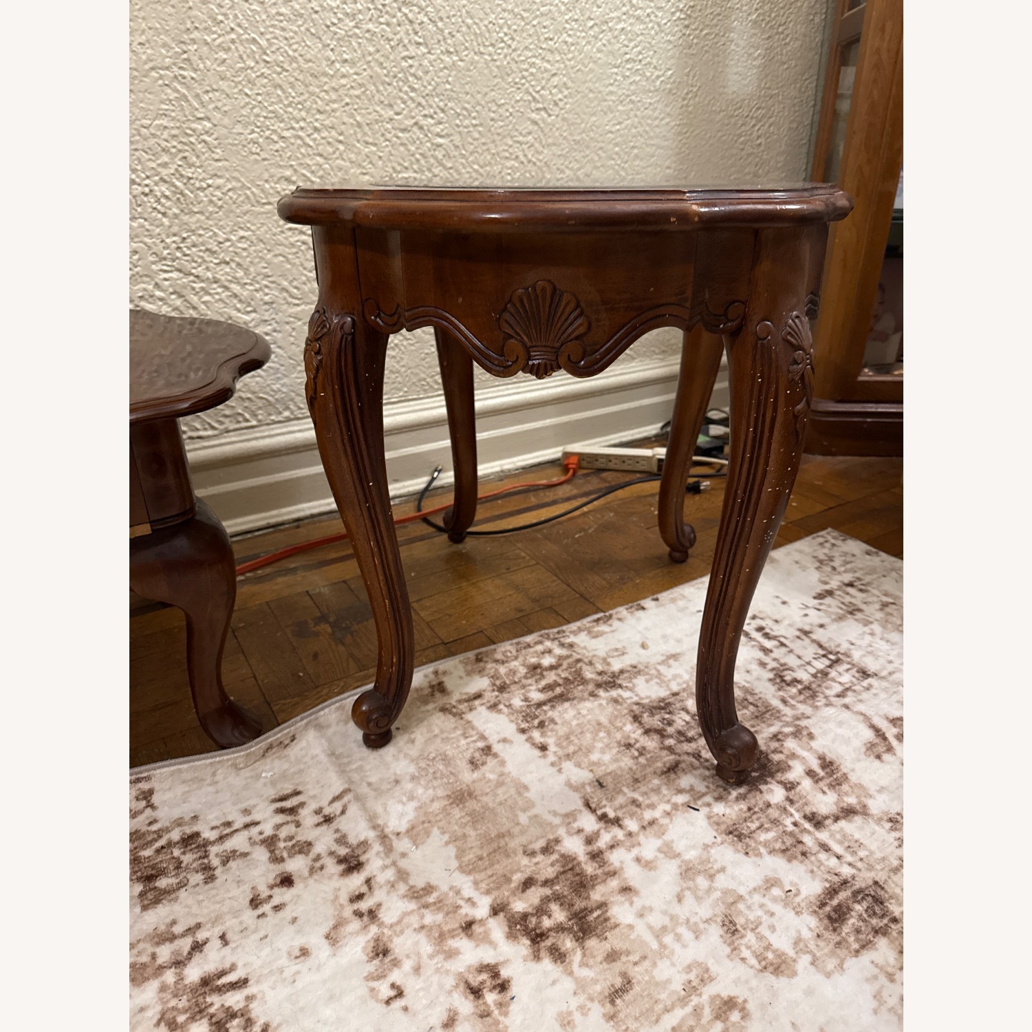 Vintage/Antique Dark Brown Wood Side Table - image-3