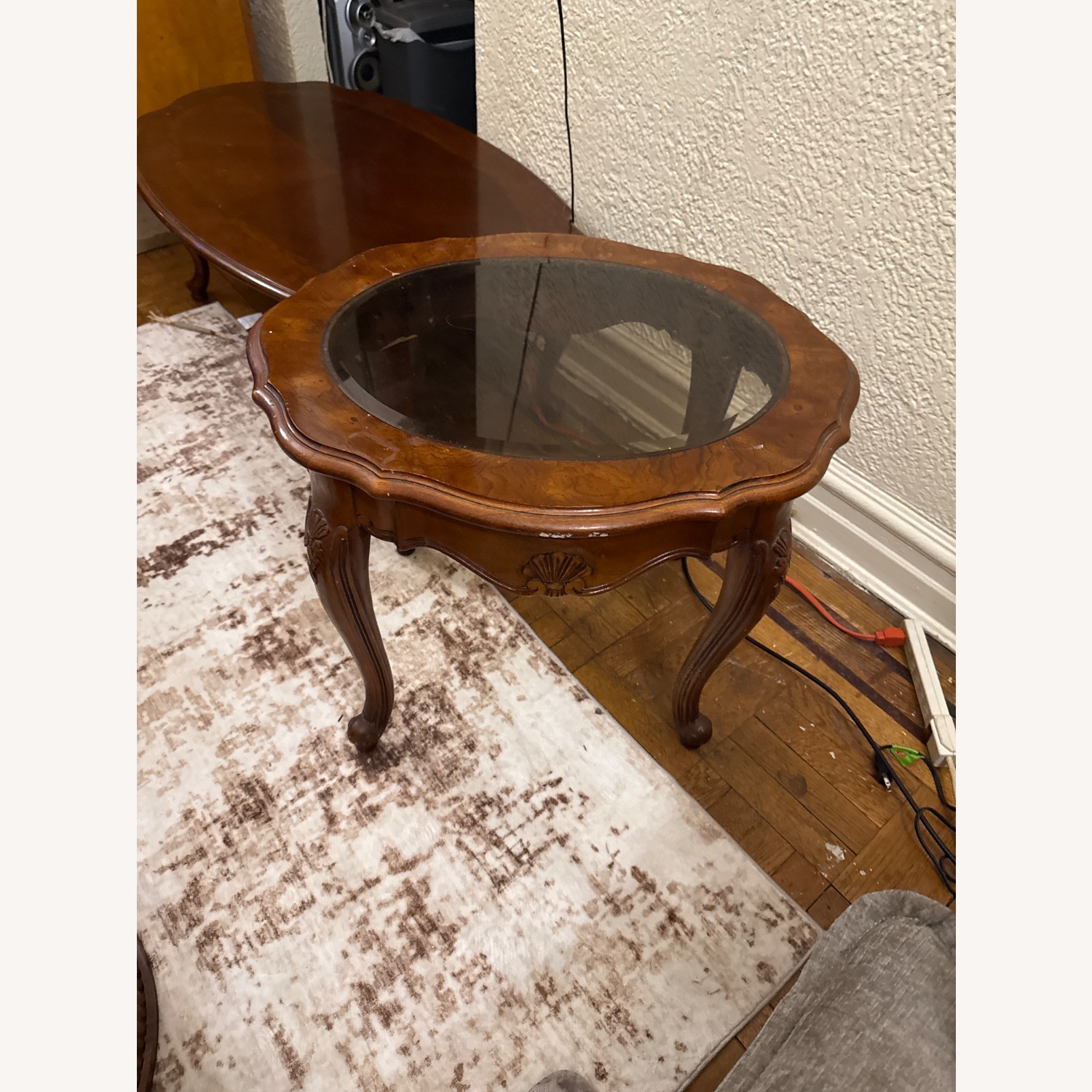 Vintage/Antique Dark Brown Wood Side Table - image-6