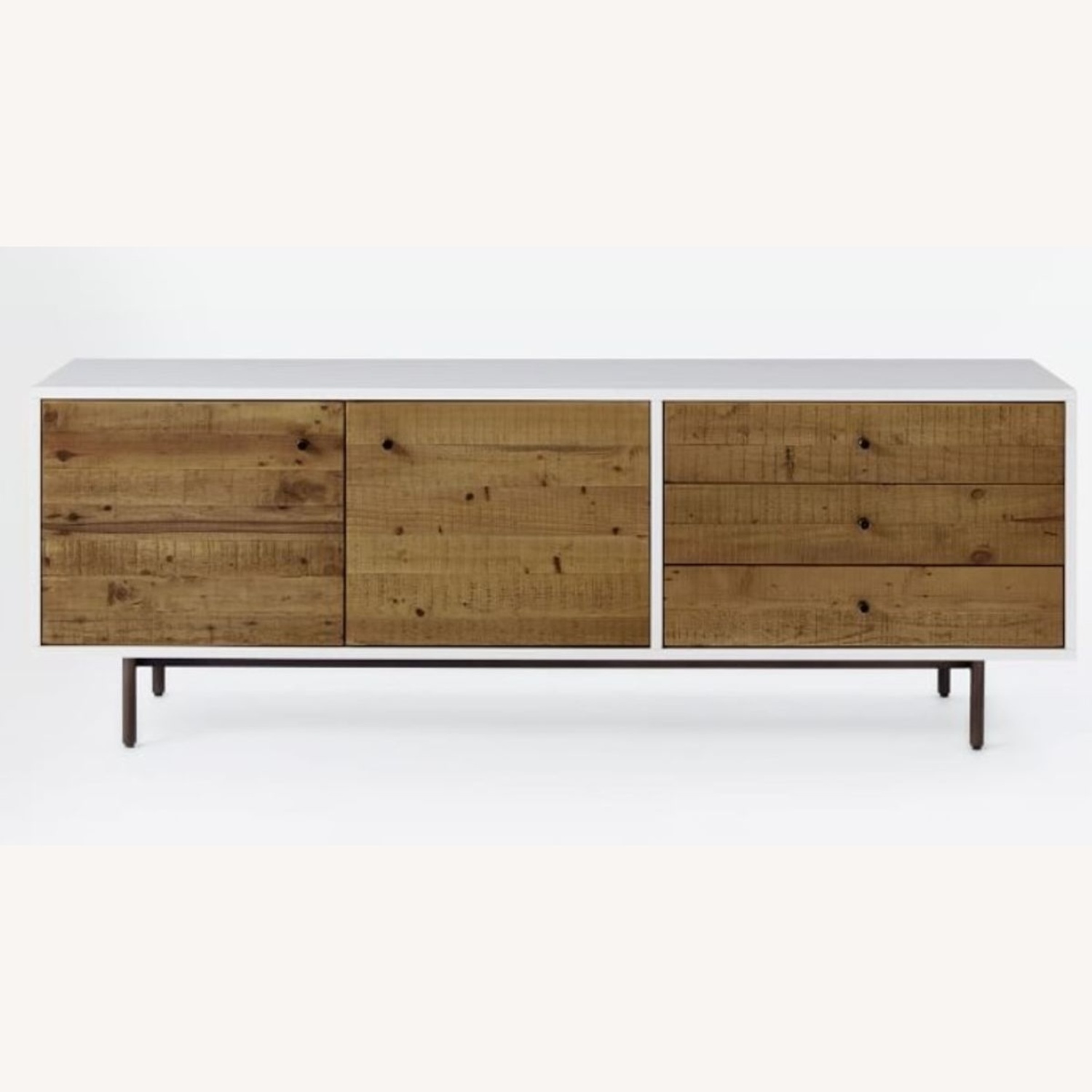 West Elm White Reclaimed Wood Media Console - image-0