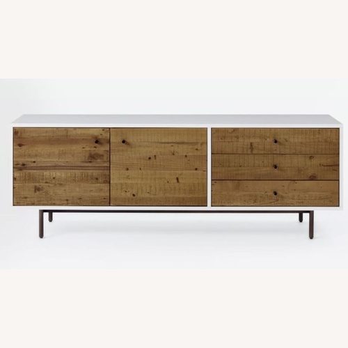 Used West Elm White Reclaimed Wood Media Console for sale on AptDeco
