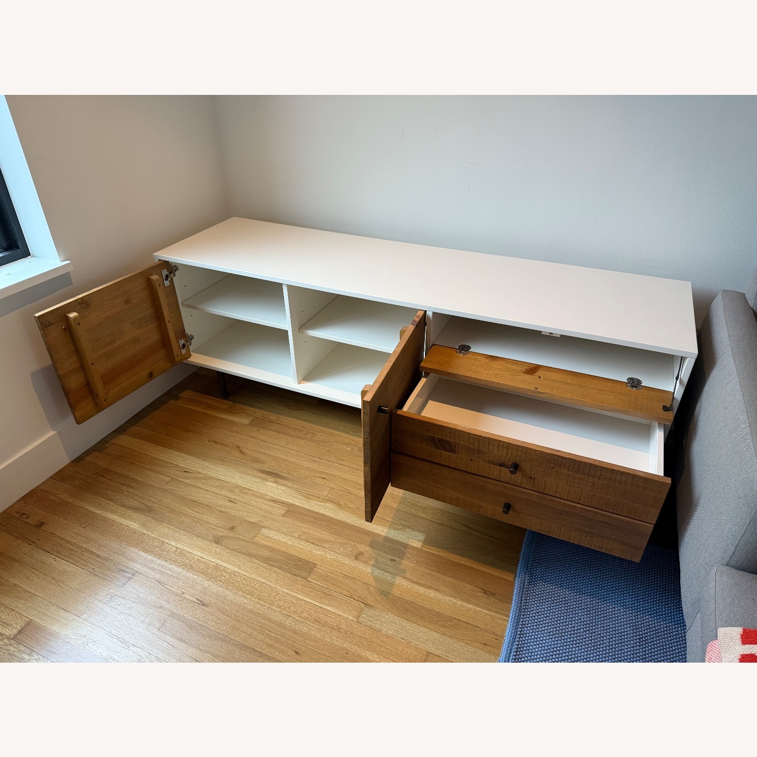 West Elm White Reclaimed Wood Media Console - image-10