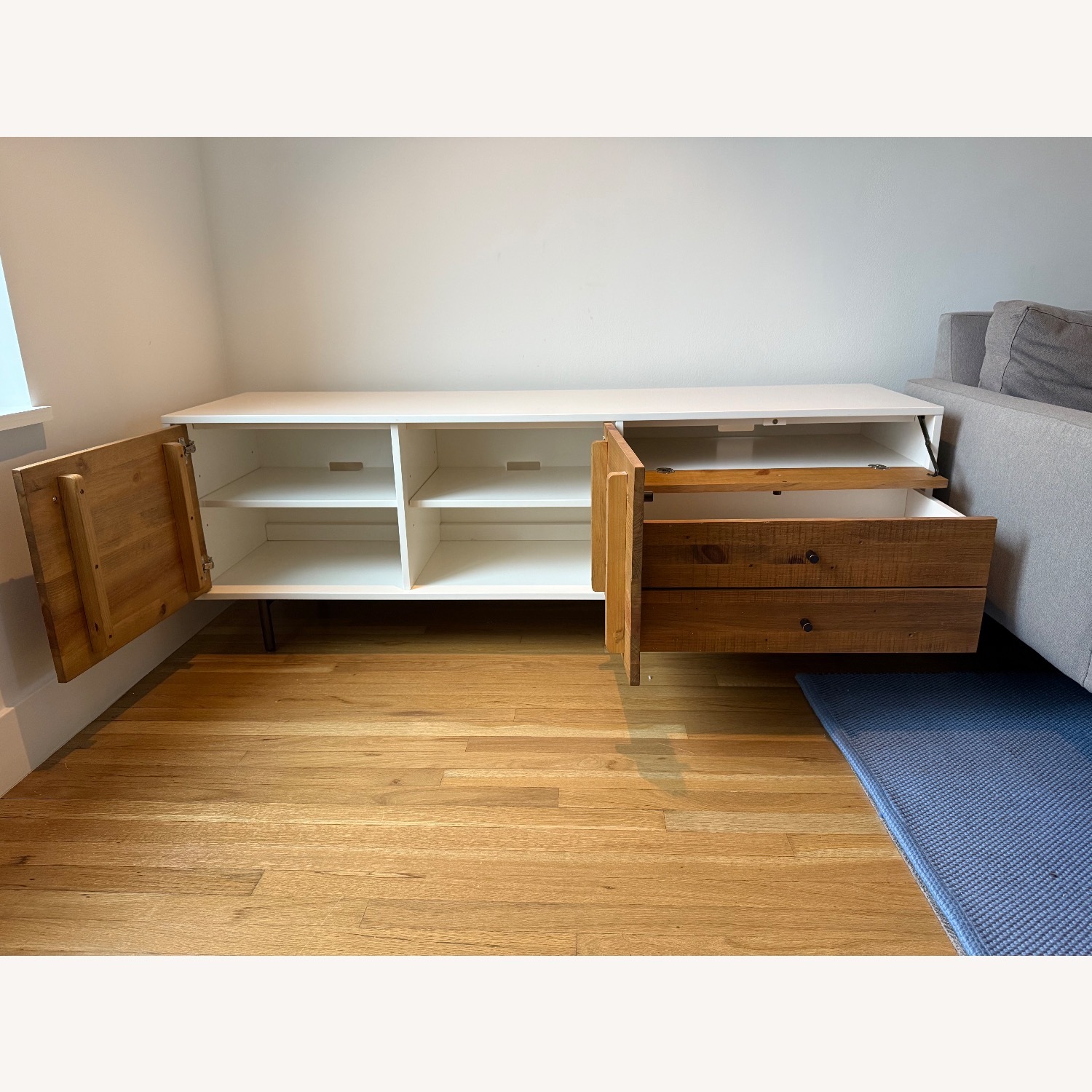 West Elm White Reclaimed Wood Media Console - image-9