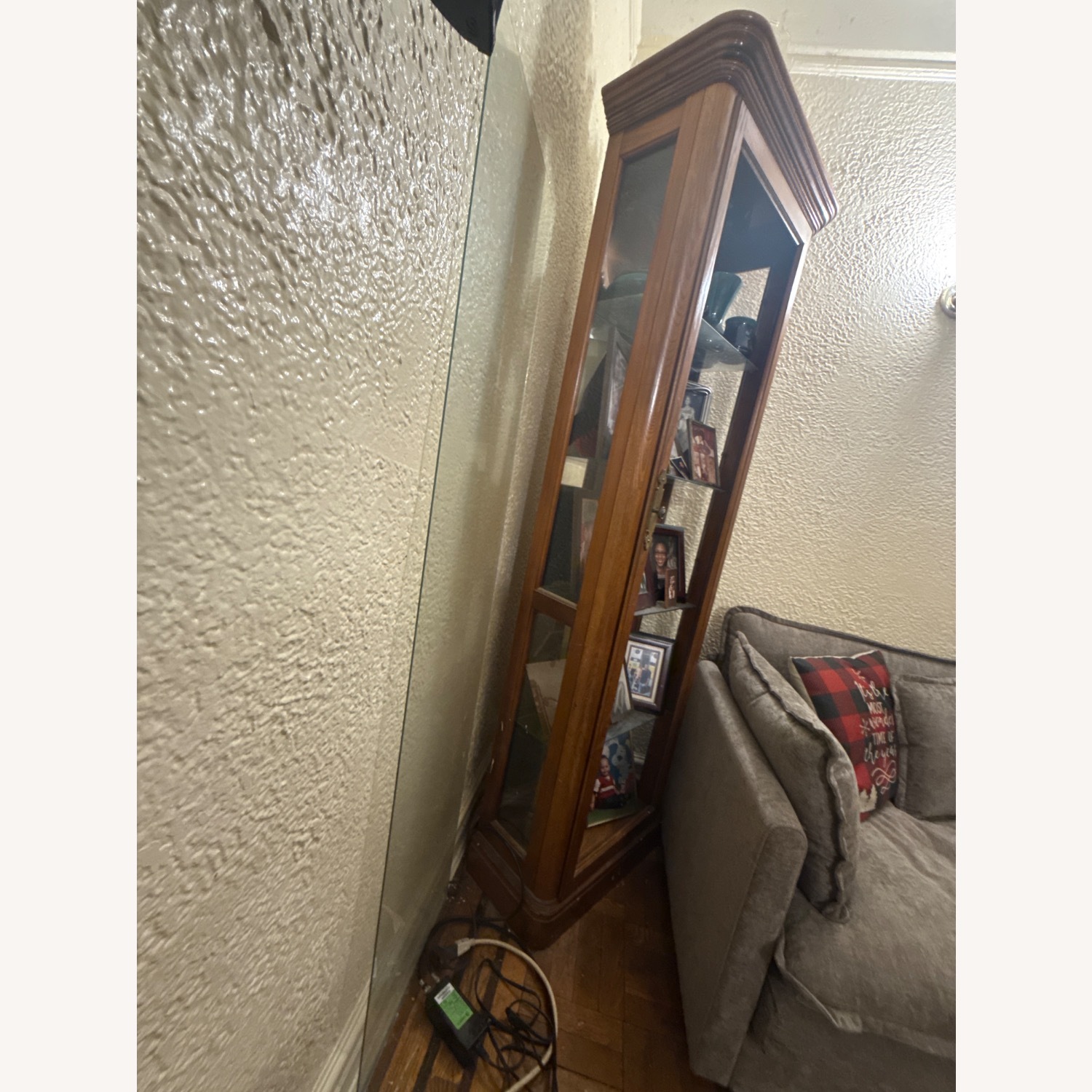 Vintage/Antique Dark Brown Wood Armoire - image-2