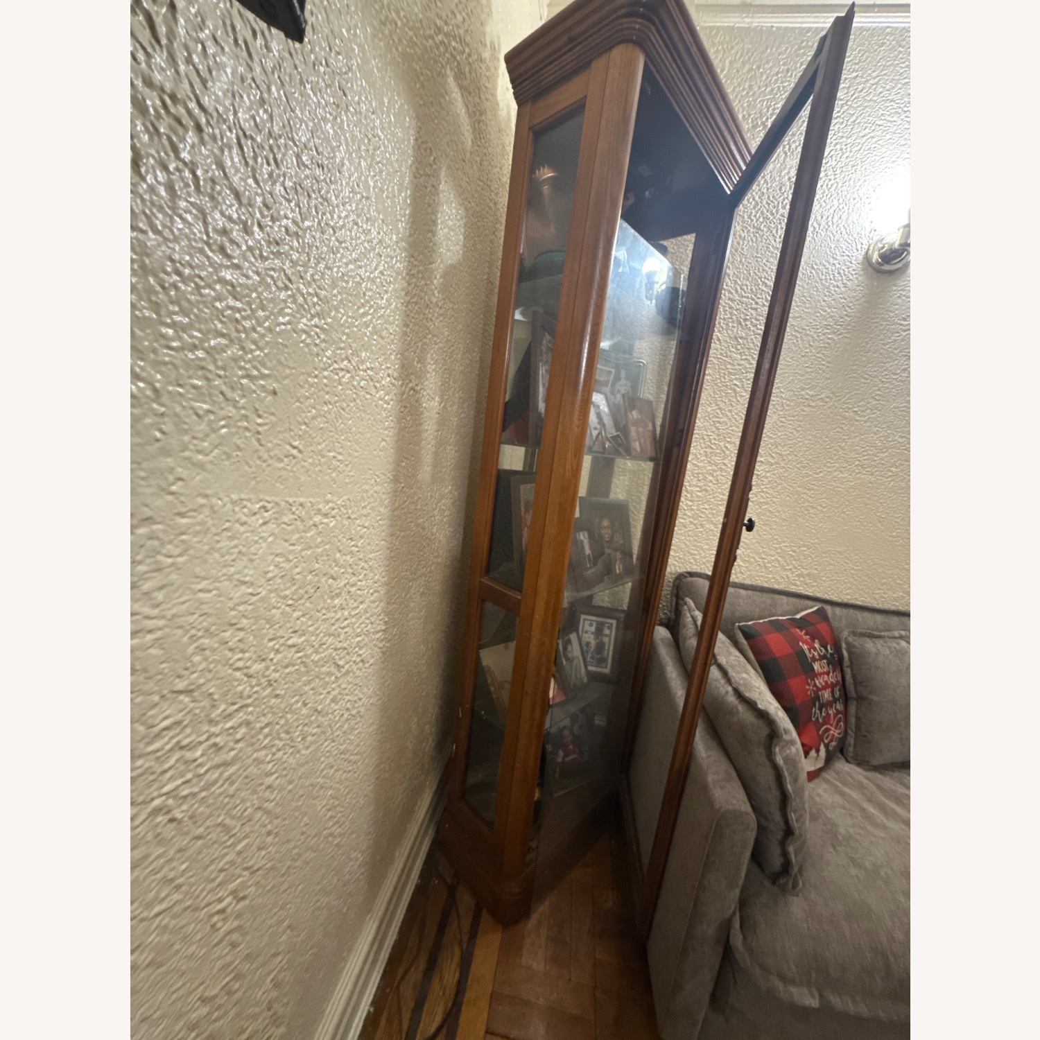 Vintage/Antique Dark Brown Wood Armoire - image-5