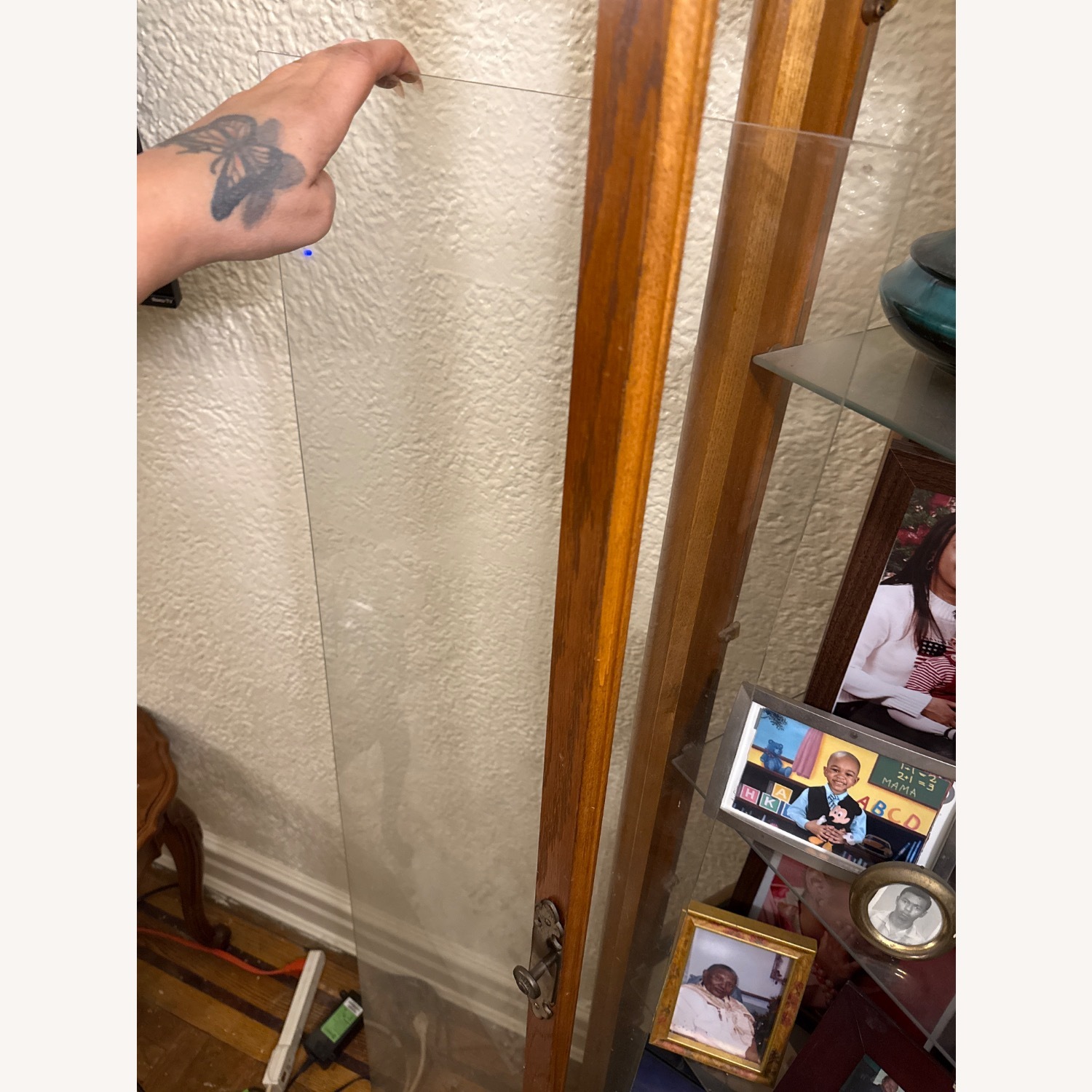 Vintage/Antique Dark Brown Wood Armoire - image-6