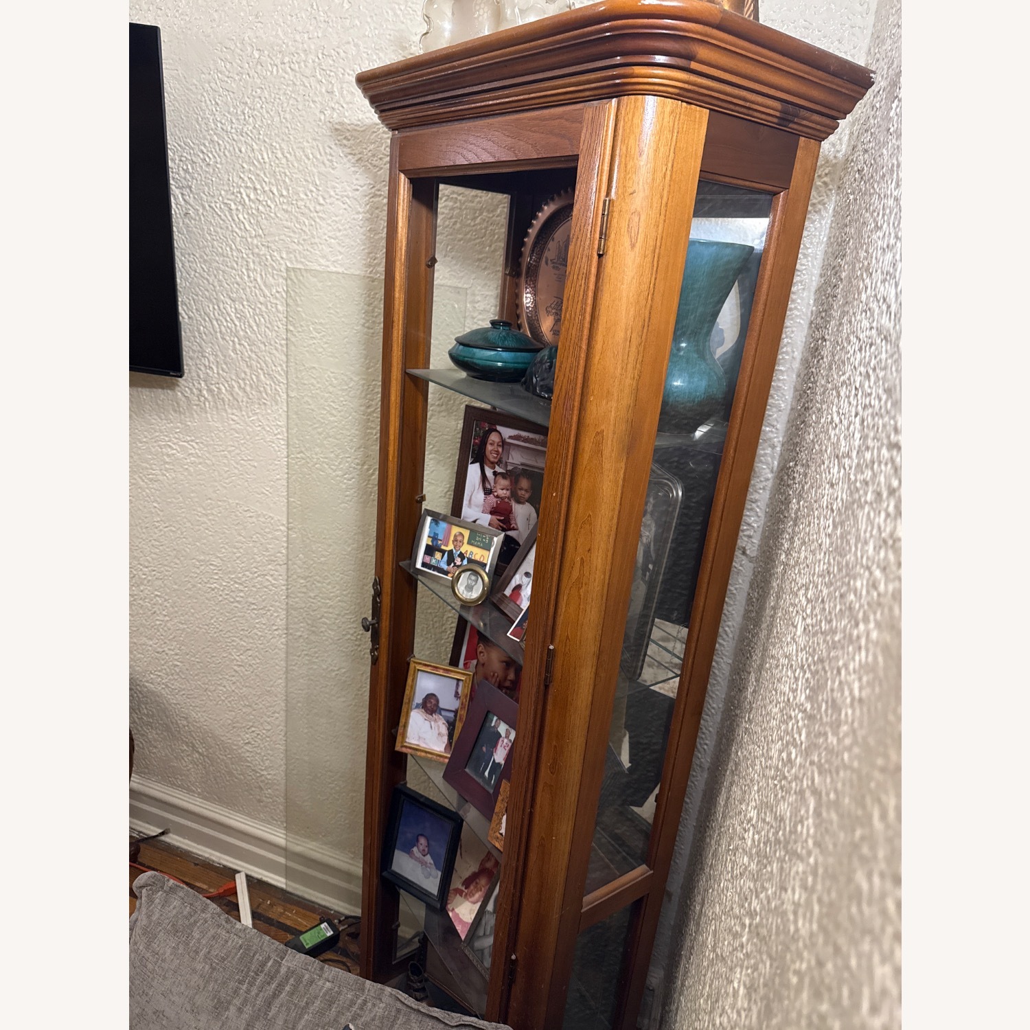 Vintage/Antique Dark Brown Wood Armoire - image-3