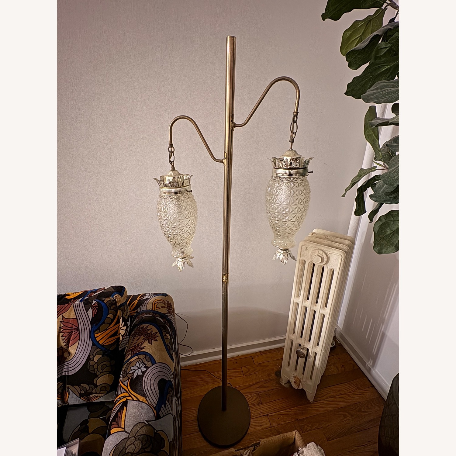 Mid-Century Brass Pineapple Floor Lamp - image-2