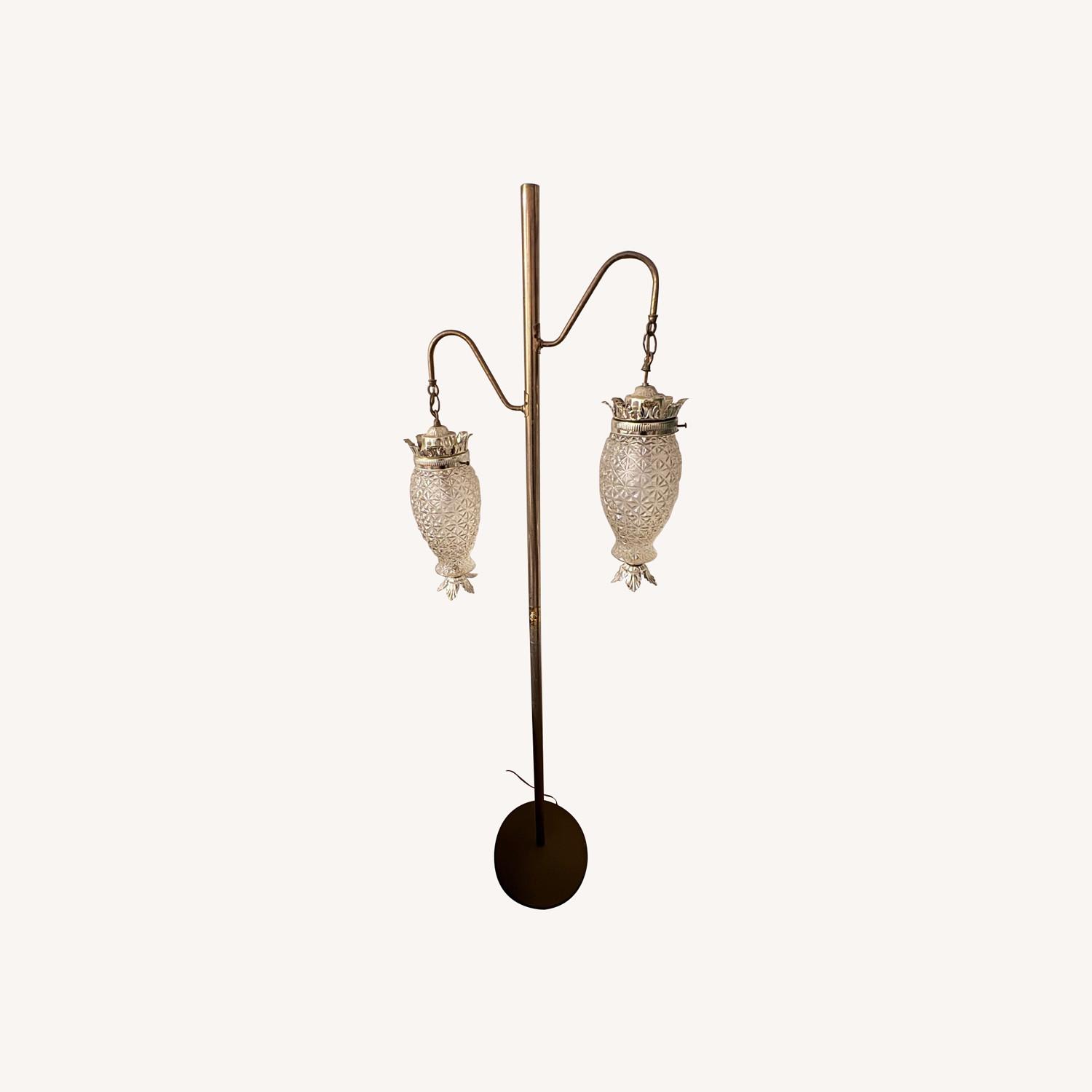 Mid-Century Brass Pineapple Floor Lamp - image-0