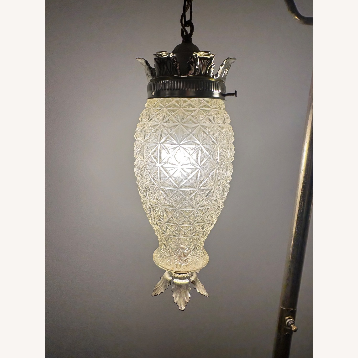 Mid-Century Brass Pineapple Floor Lamp - image-1