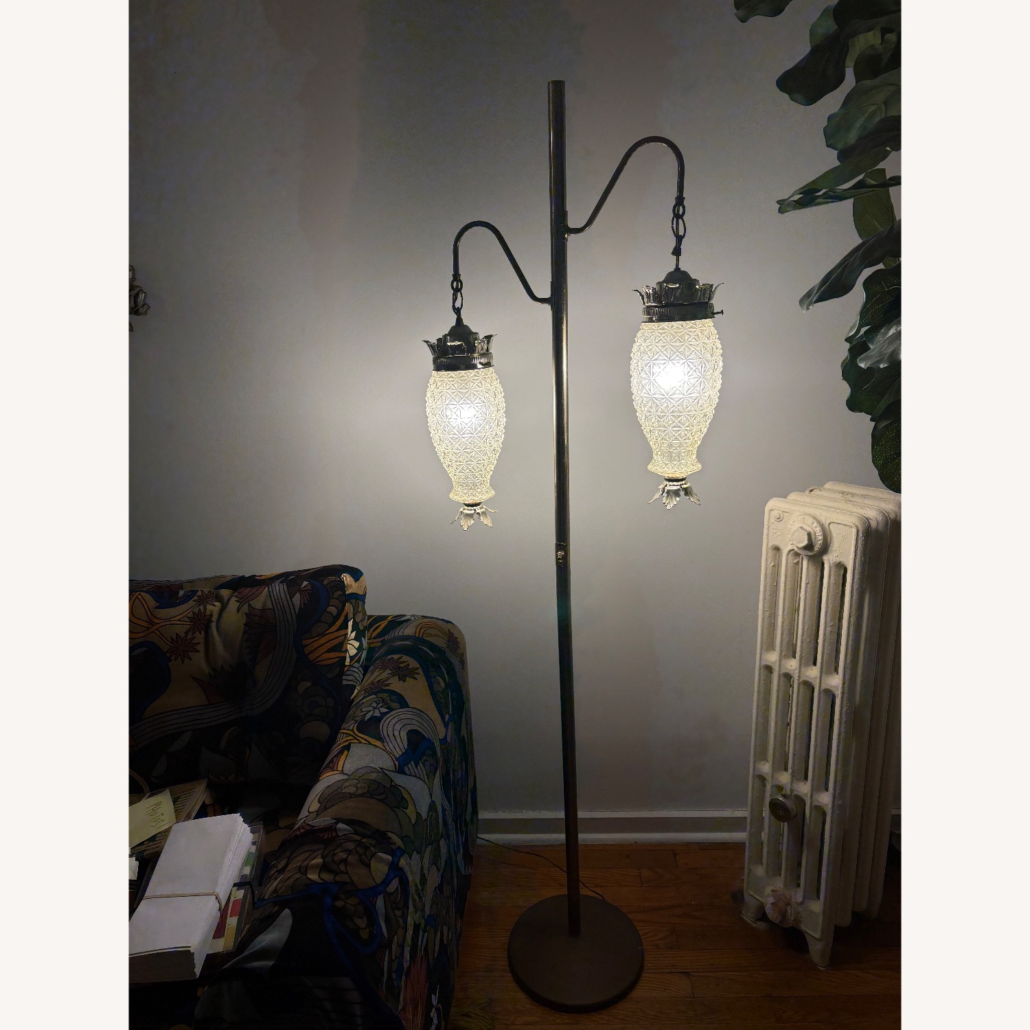 Mid-Century Brass Pineapple Floor Lamp - image-3