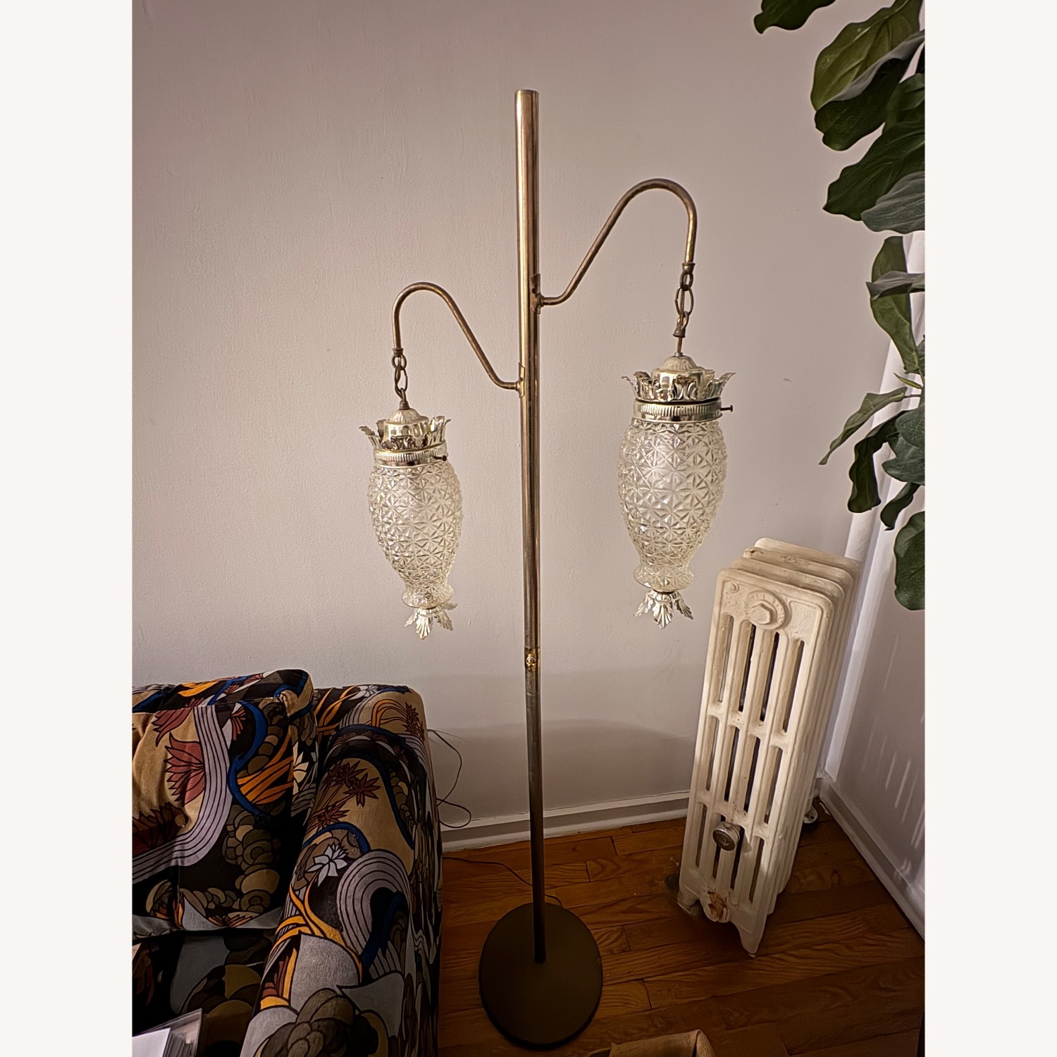 Mid-Century Brass Pineapple Floor Lamp - image-4