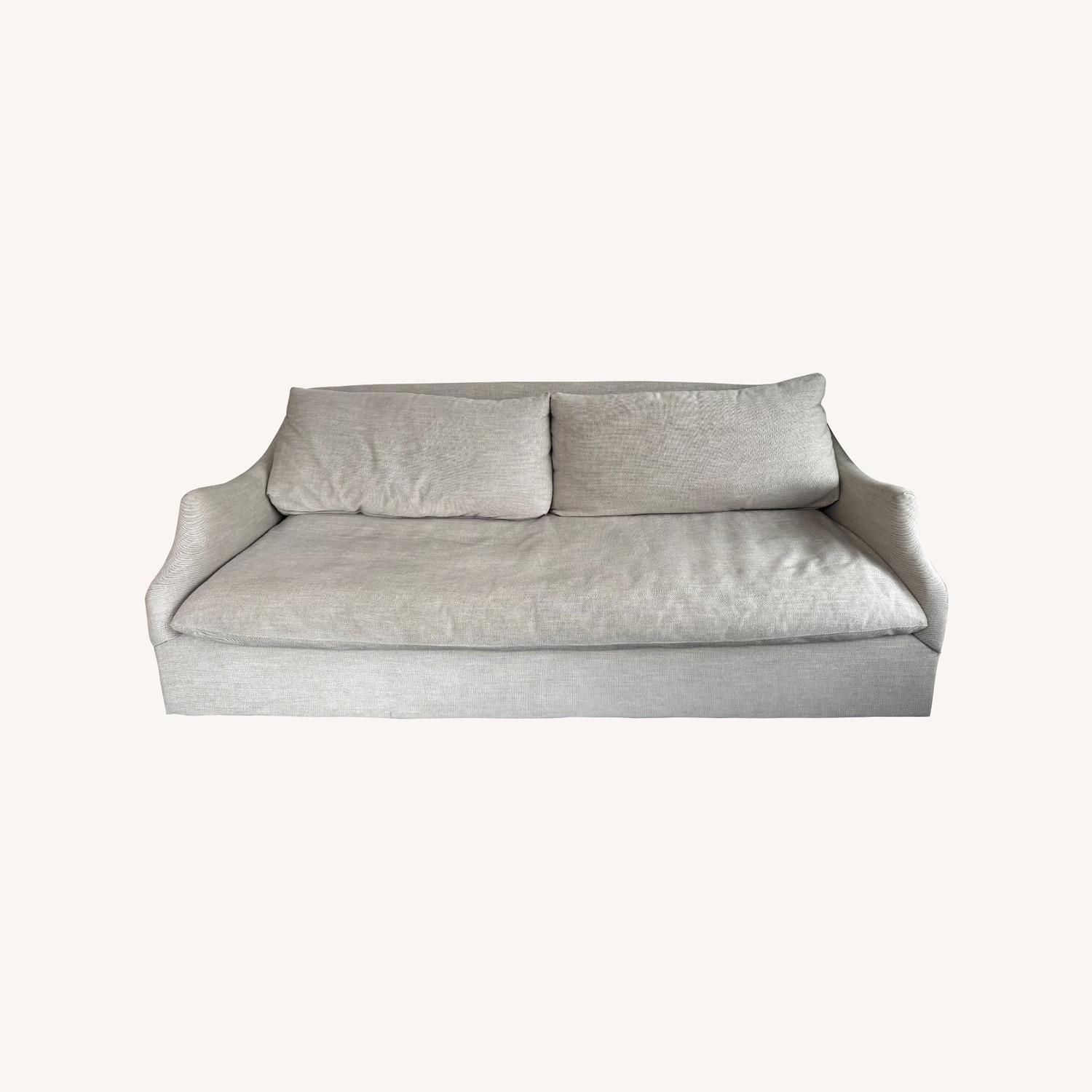 Arhaus Light Gray Linen 2 Seater Sofa - image-0
