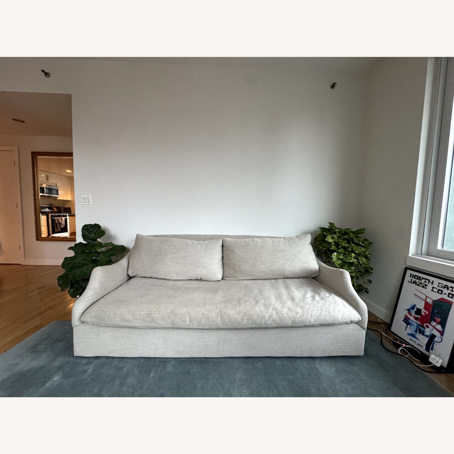 Arhaus Light Gray Linen 2 Seater Sofa - image-2