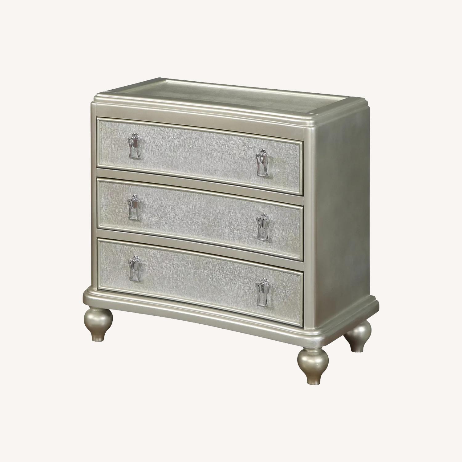 Wayfair Champagne Silver Shagreen Accent Chest - image-0
